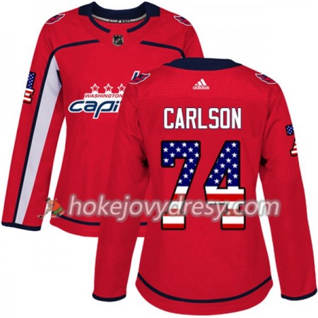 Dámské Hokejový Dres Washington Capitals John Carlson 74 2017-2018 USA Flag Fashion Černá Adidas Authentic